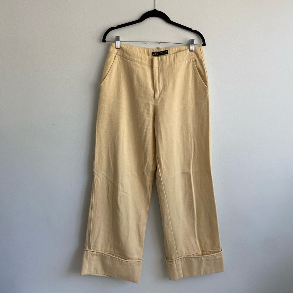 ZARA Wide Leg Rolled Cuff Carpenter Jeans